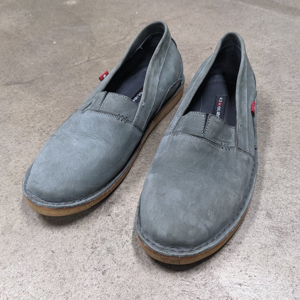 Oliberte sage green leather loafers